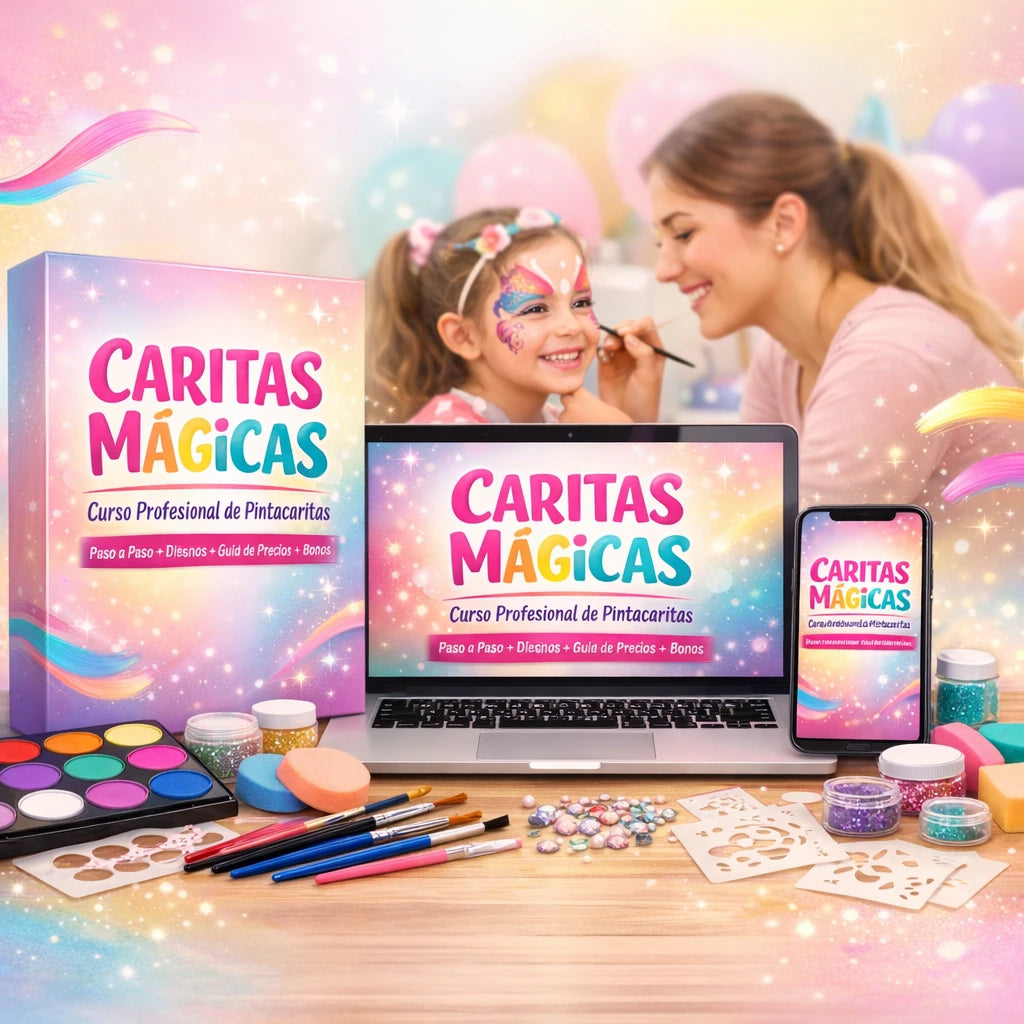 🎨 Curso Caritas Mágicas en Video: +30 Diseños Paso a Paso + Cómo Conseguir Clientes + 5 Bonos de regalo🎁